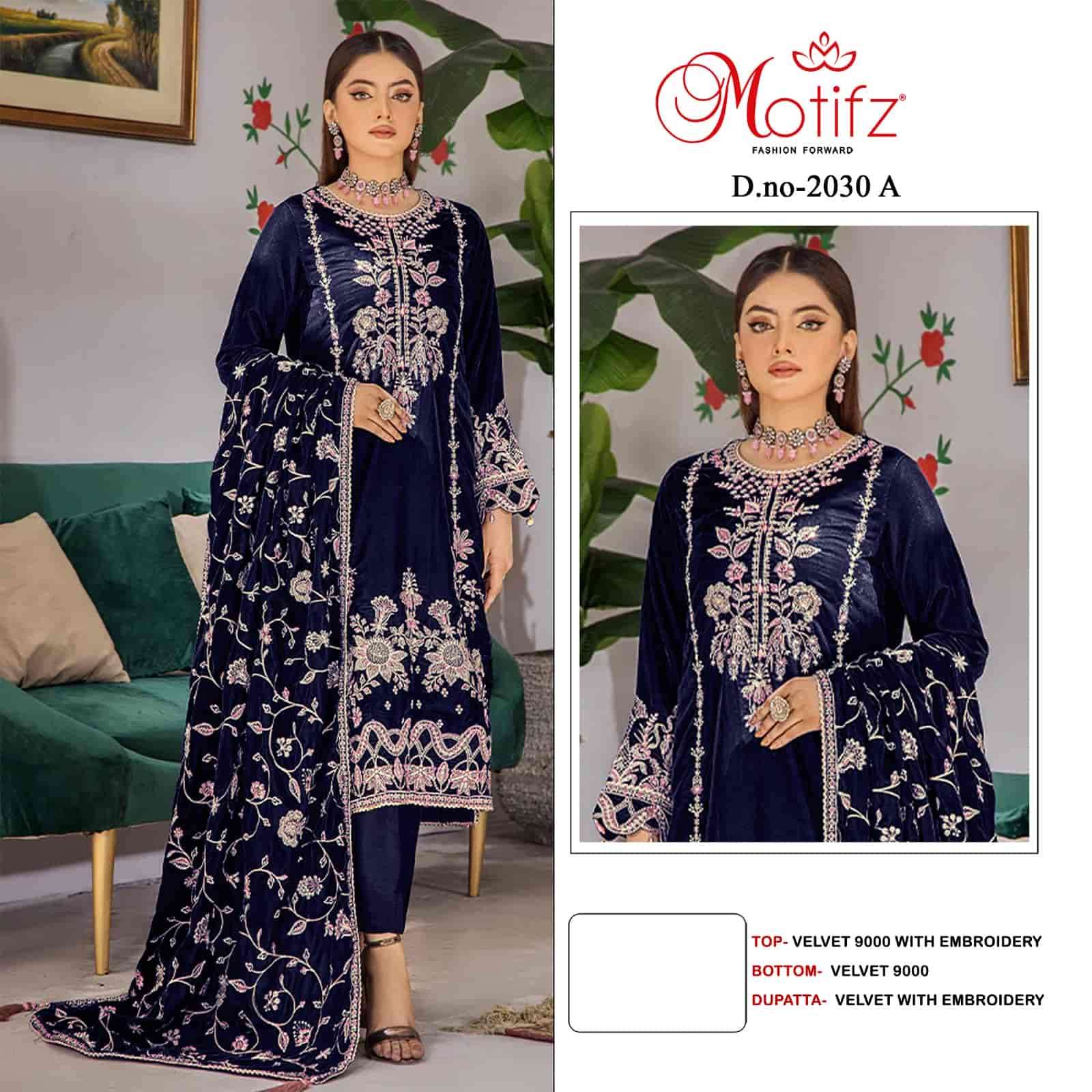 Motifz Designer Velvet Pakistani Suit
