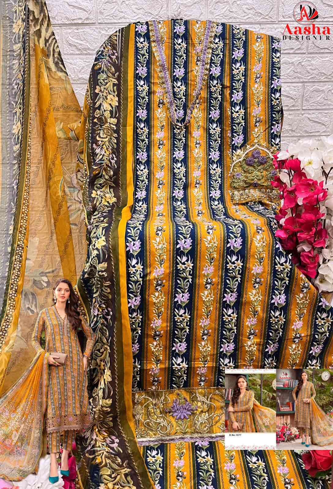 Aasha Designer 1077 Cotton Embroidery Suit