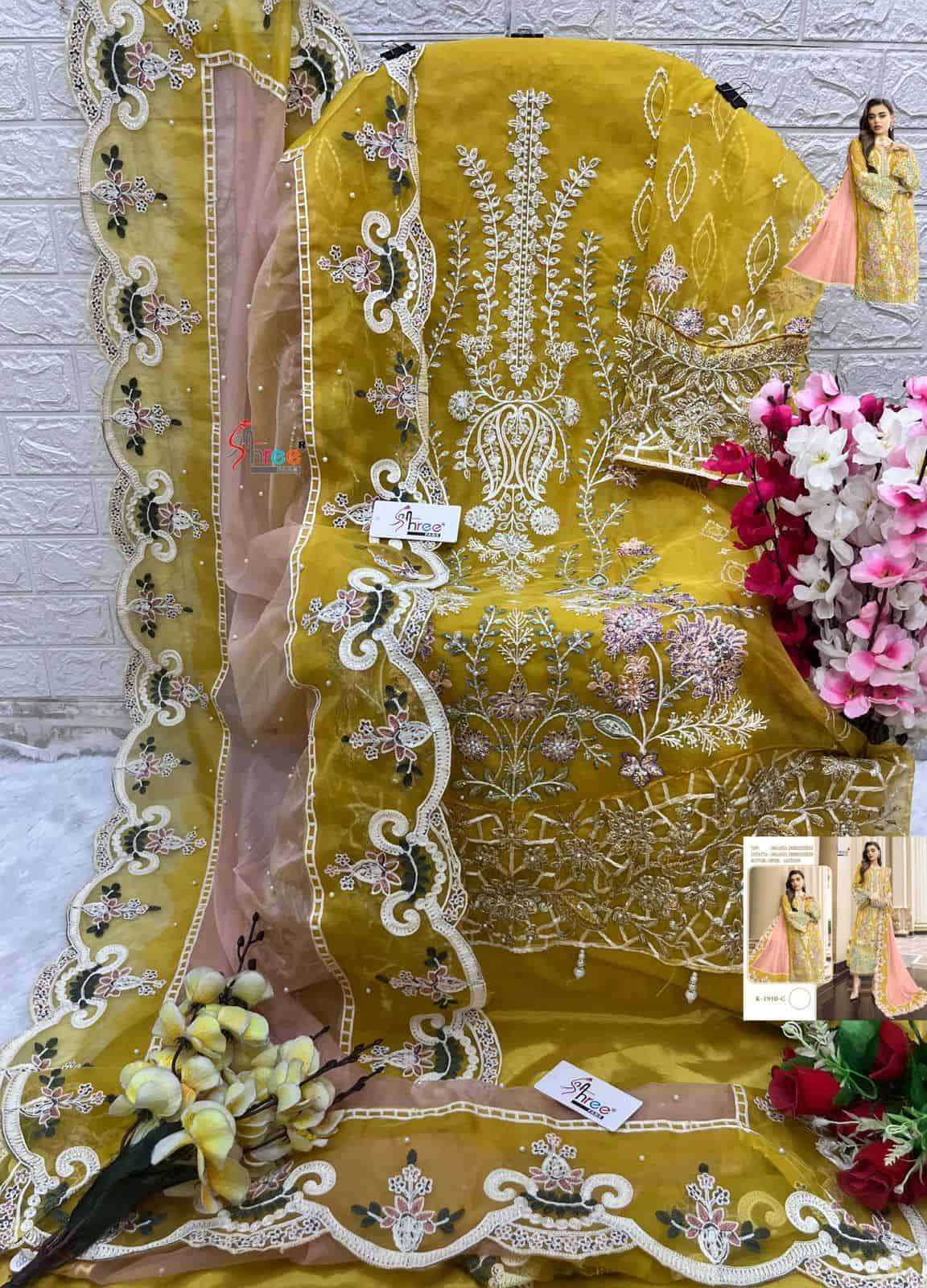 Shree Fabs Organza Embroidered Pakistani Suit