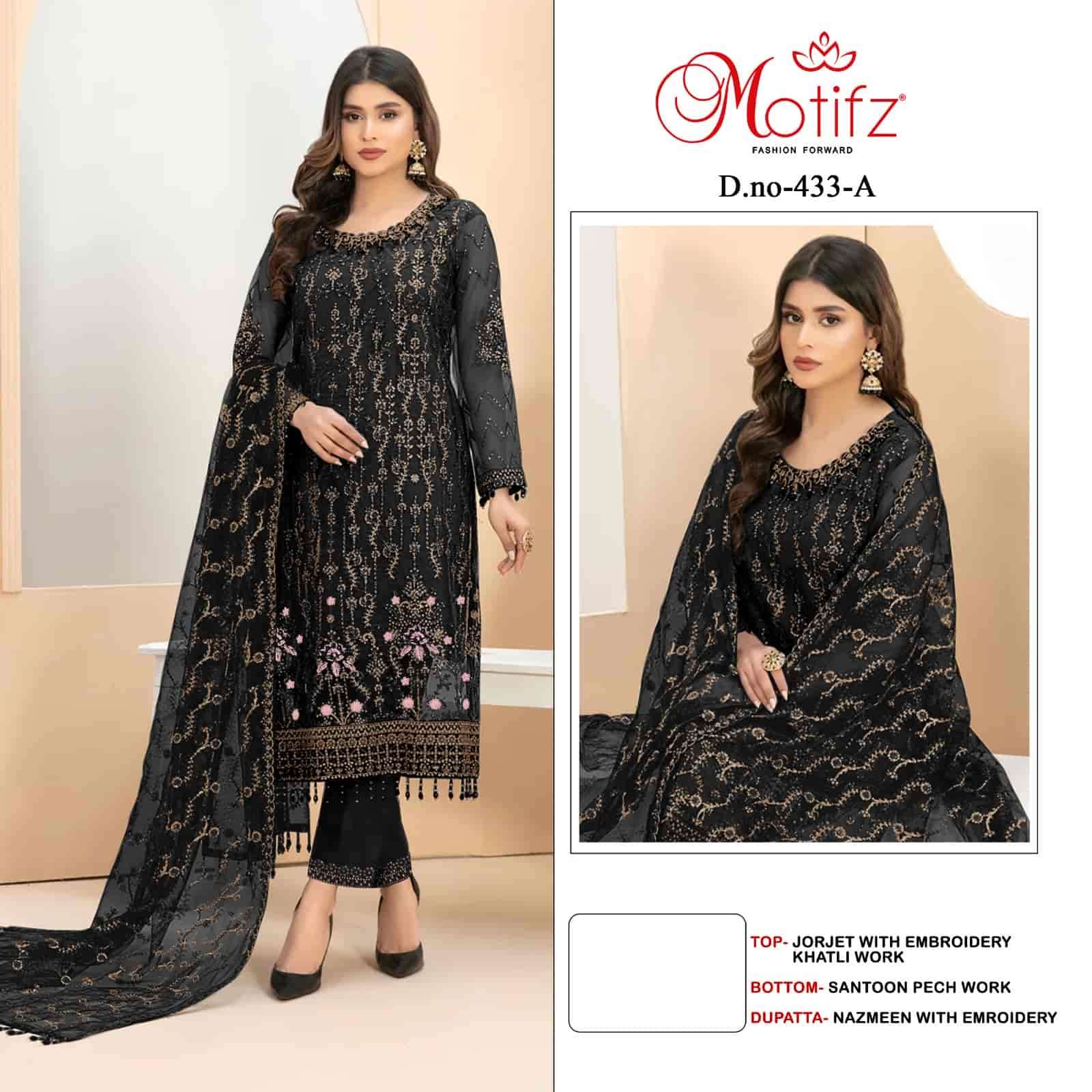 Motifz 433 Colors Pakistani Festive Wear Style Designer Salwar Suit Wholesalers