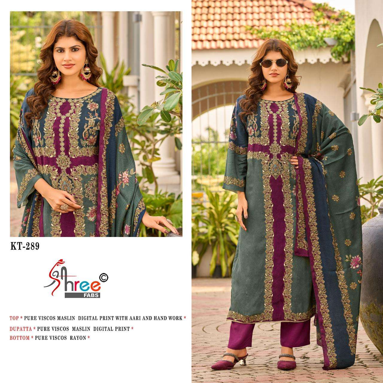 Shree Fabs Kt 289 Pakistani Muslin Latest Designs Suits Collection