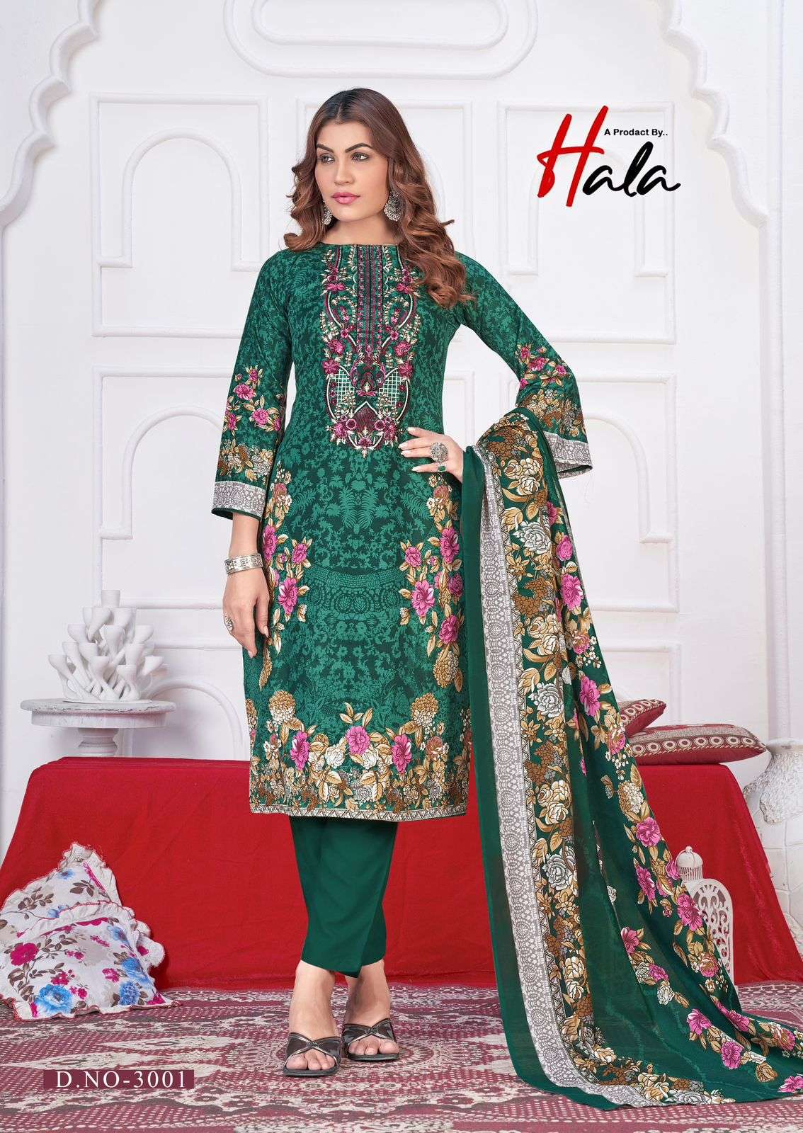 Hala Aayat Vol 3 Printed Cotton Unstitch Suit Catalog Wholesalers