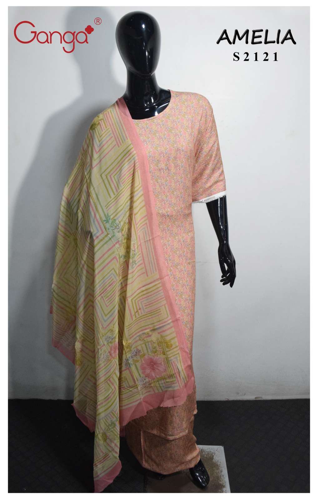 Ganga Amelia 2121 Fancy Digital Print Pashmina Suit New Arrivals