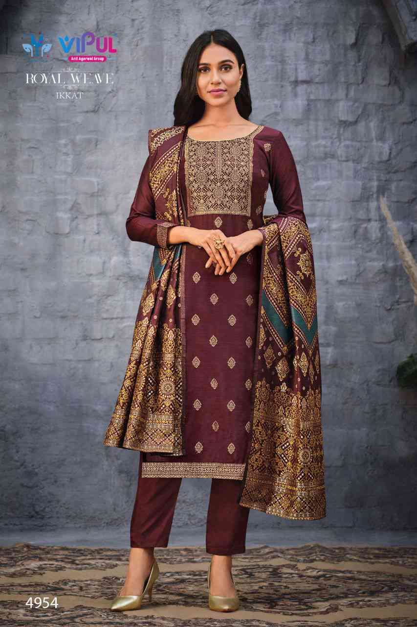 Vipul Royal Weave Ikkat Jacquard Suit
