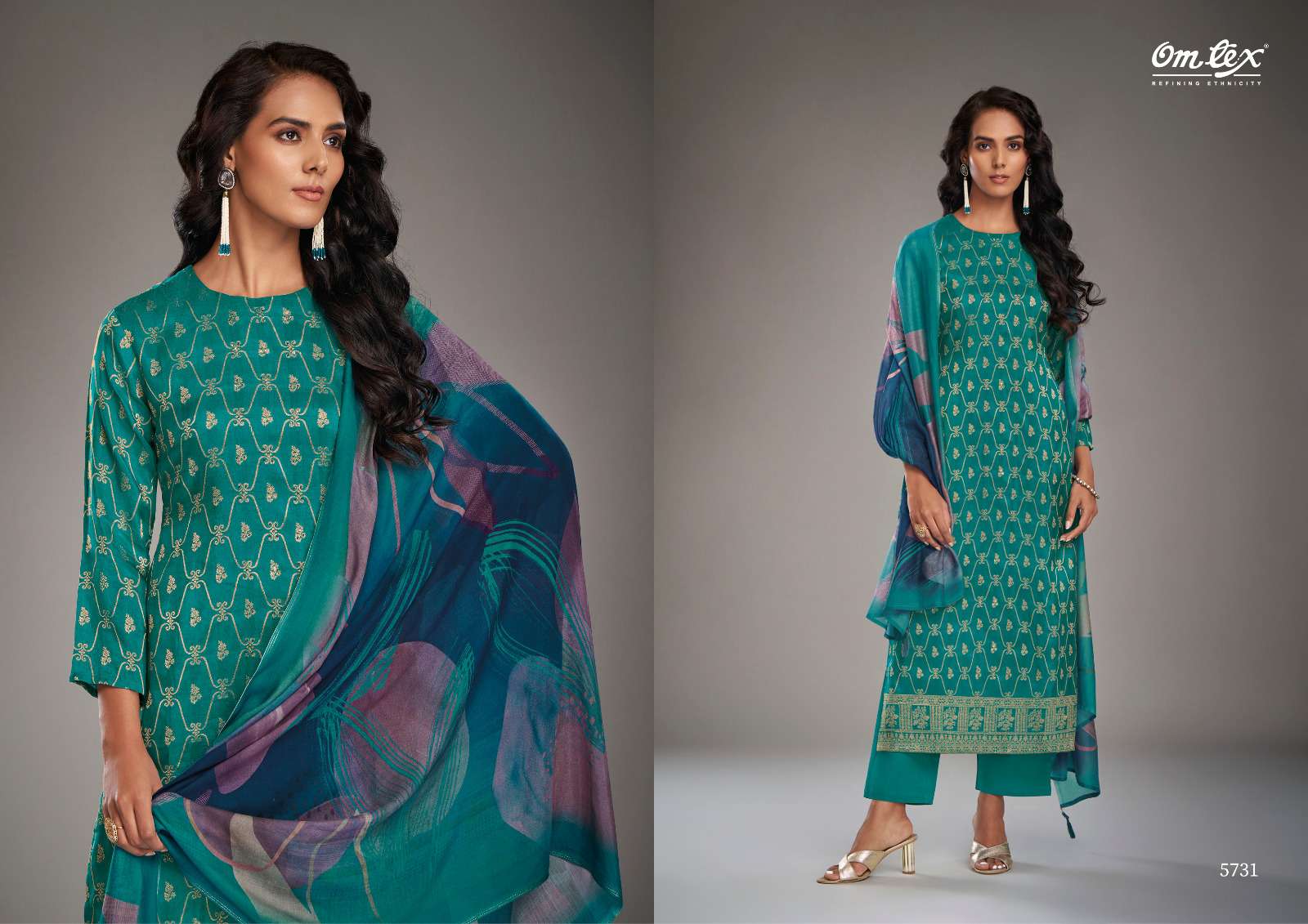 Omtex Valeria Silk Jacquard Suit