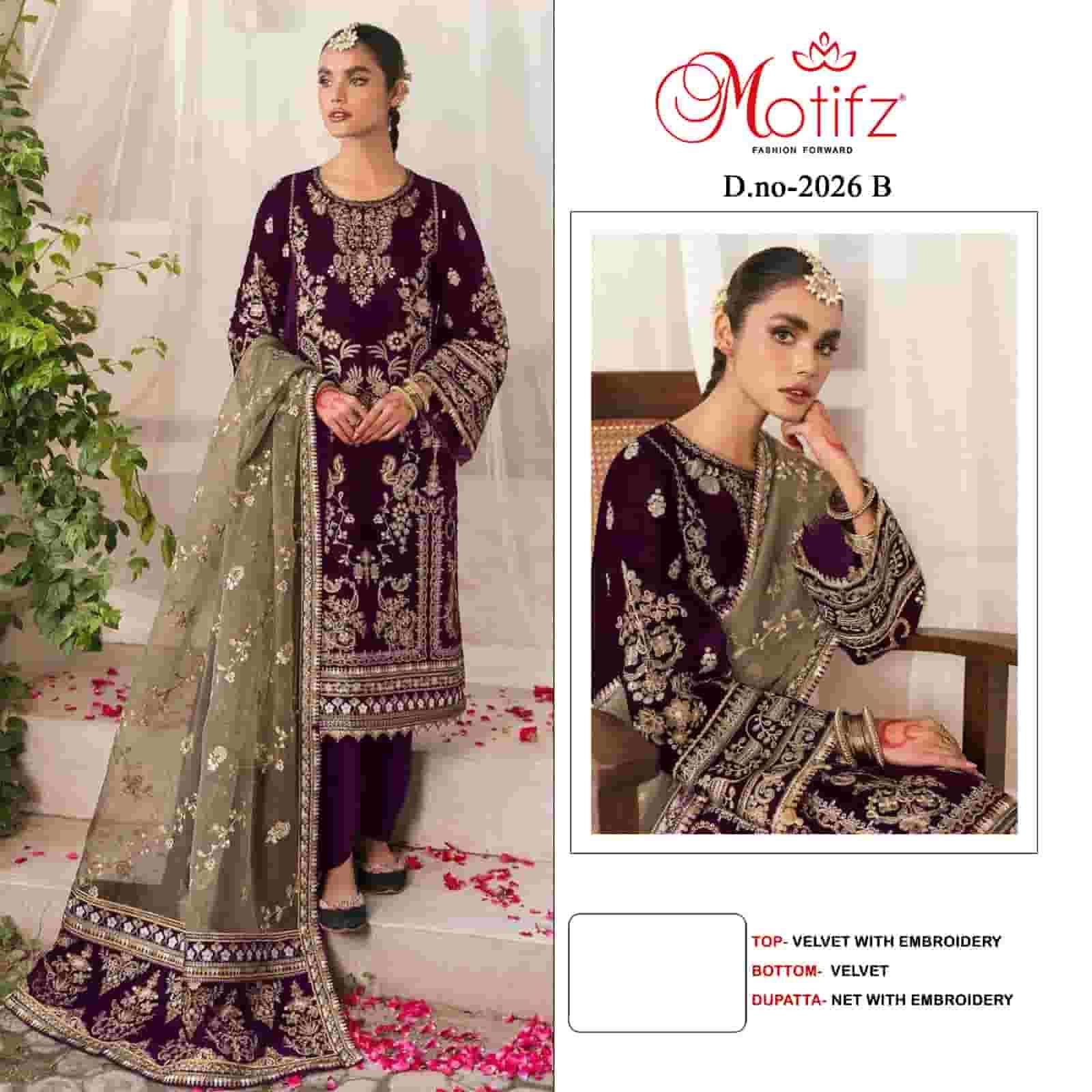 Motifz 2026 Colors Exclusive Designer Style Pakistani Velvet Salwar Suit Wholesalers