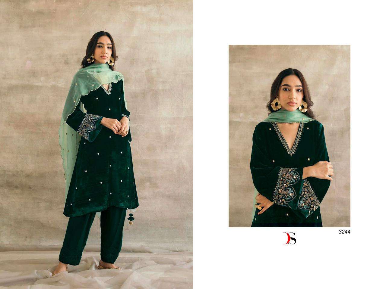 Deepsy 3244 Pakistani Fancy Style Velvet Salwar Suit Ensemble