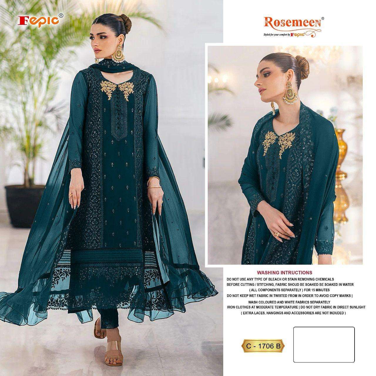 Fepic C 1706 Colors Party Wear Style Latest New Designer Pakistani Suit Online