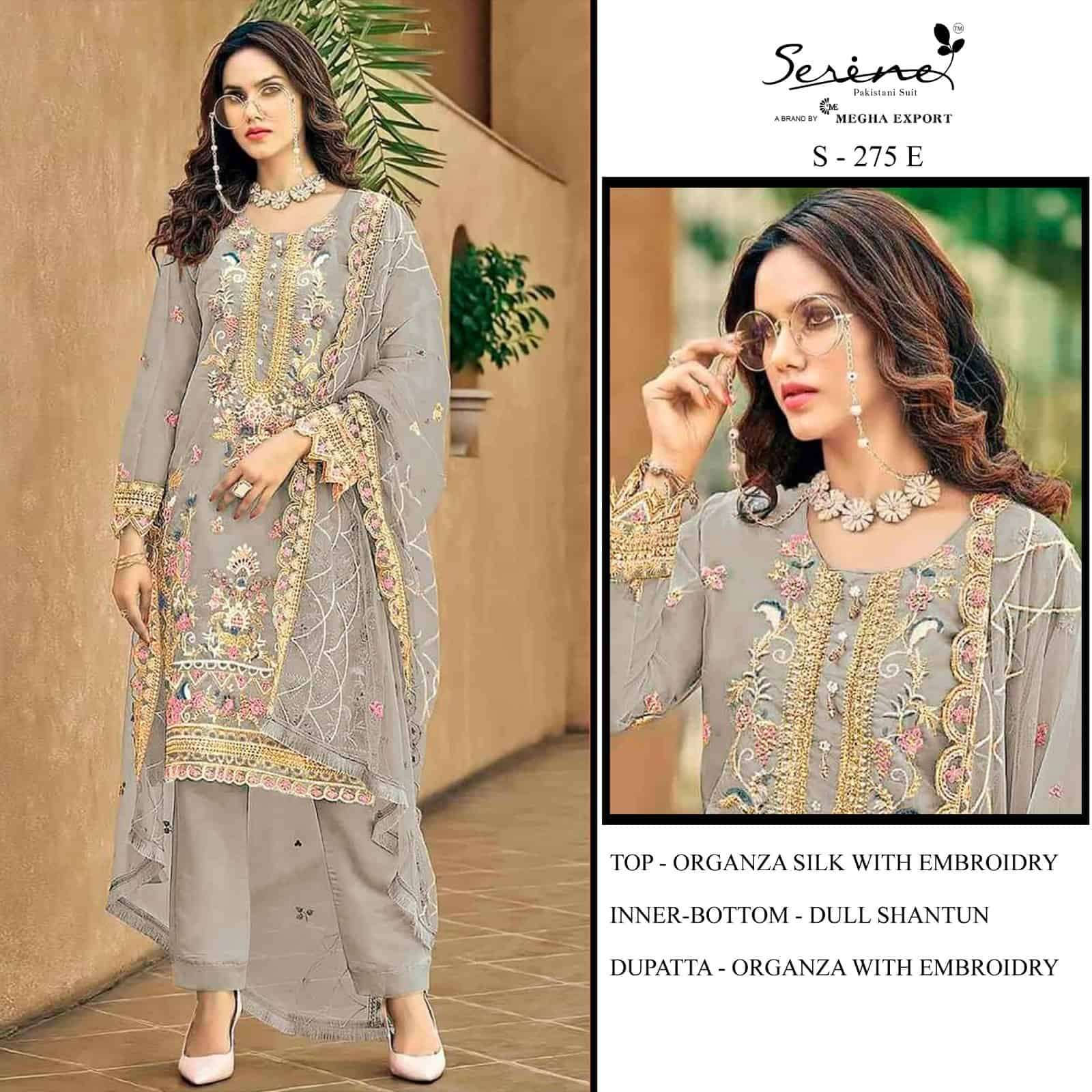 Megha Exports S 275 Colors Organza Unstitched Pakistani DressA Premium Selection