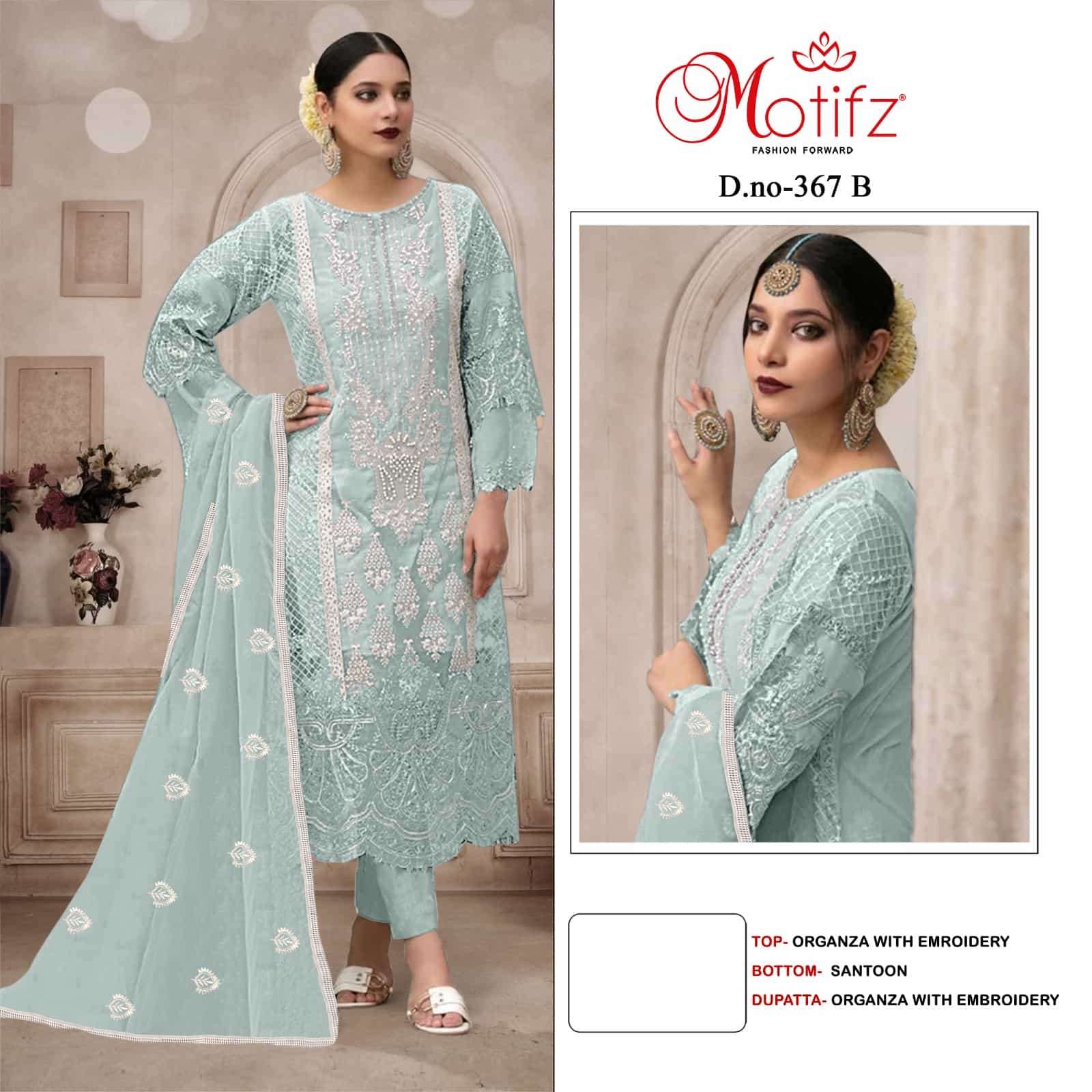 Motifz 367 Colors Festive Wear Style Latest Pakistani Designer Salwar Suit Wholesalers
