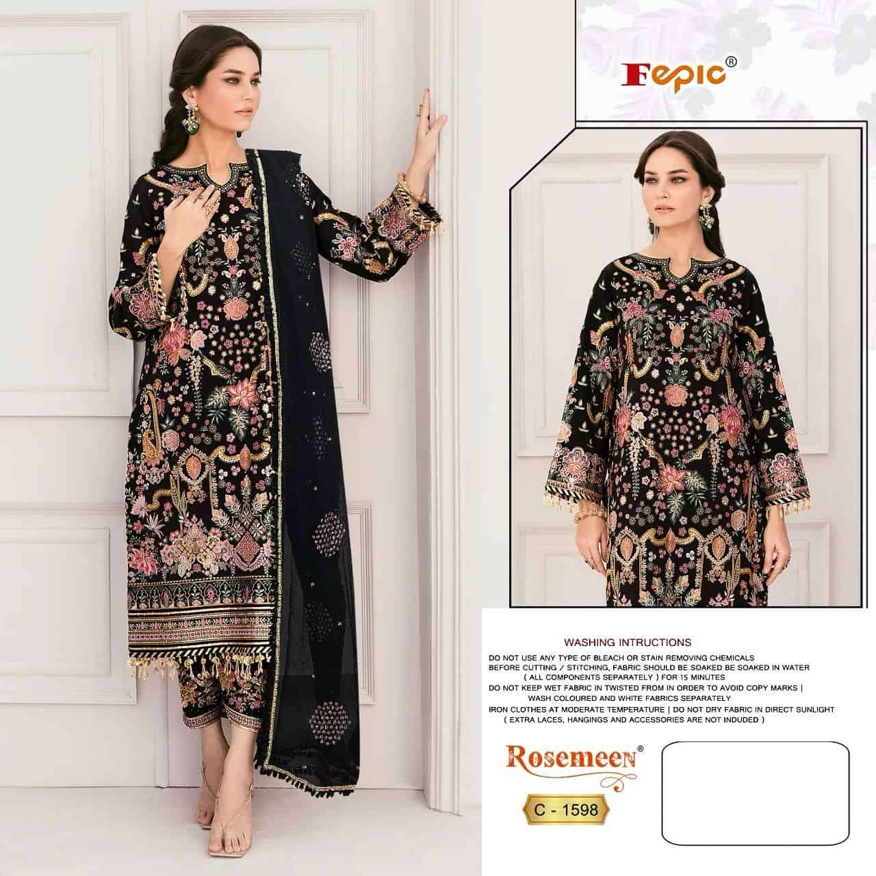 Fepic C 1598 Festive Wear Style Designer Pakistani Organza Suit Collection