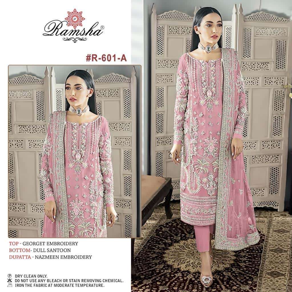 Ramsha R 601 NX Party Wear Style Heavy Designer Pakistani Salwar Suit Wholesalers