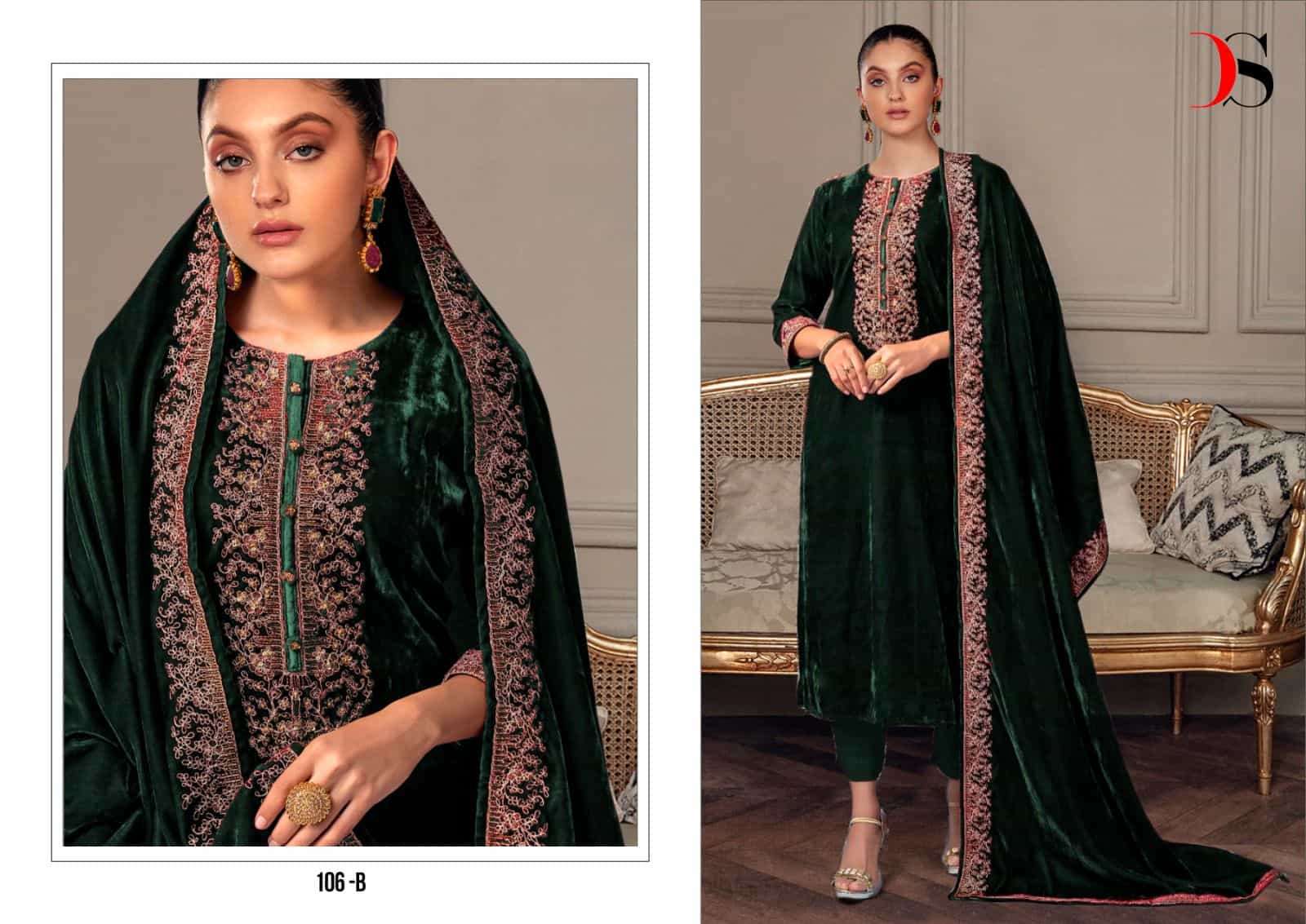 Deepsy Pakistani Velvet Embroidered Salwar Suit