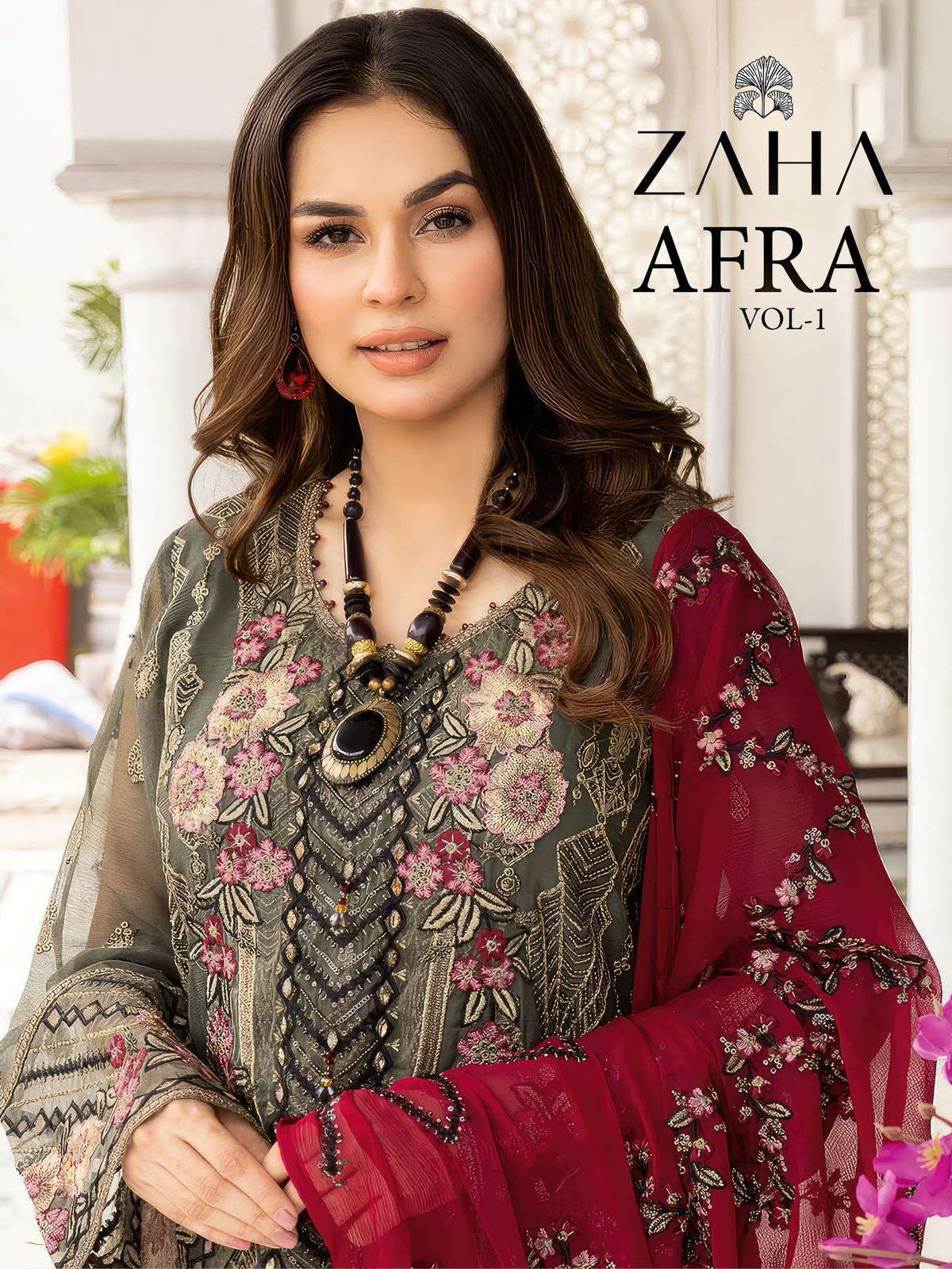 Zaha Afra Vol 1 10284 To 10286 Designer Georgette Suit Pakistani Collection