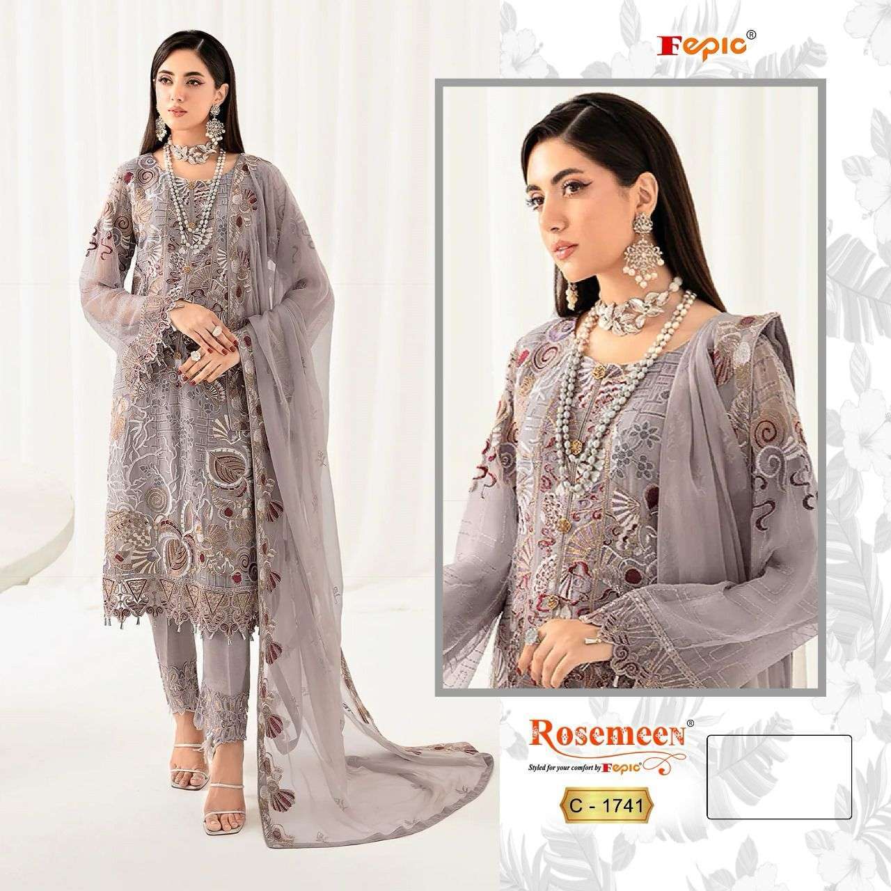 Fepic Rosemeen C 1741 Georgette Pakistani Suit