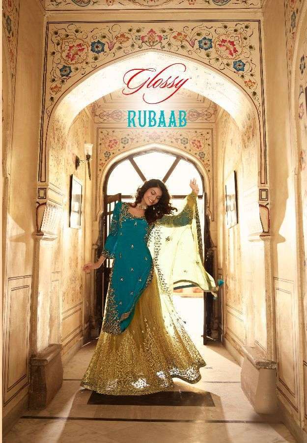 Glossy Rubaab Lehenga Style Salwar Kameez