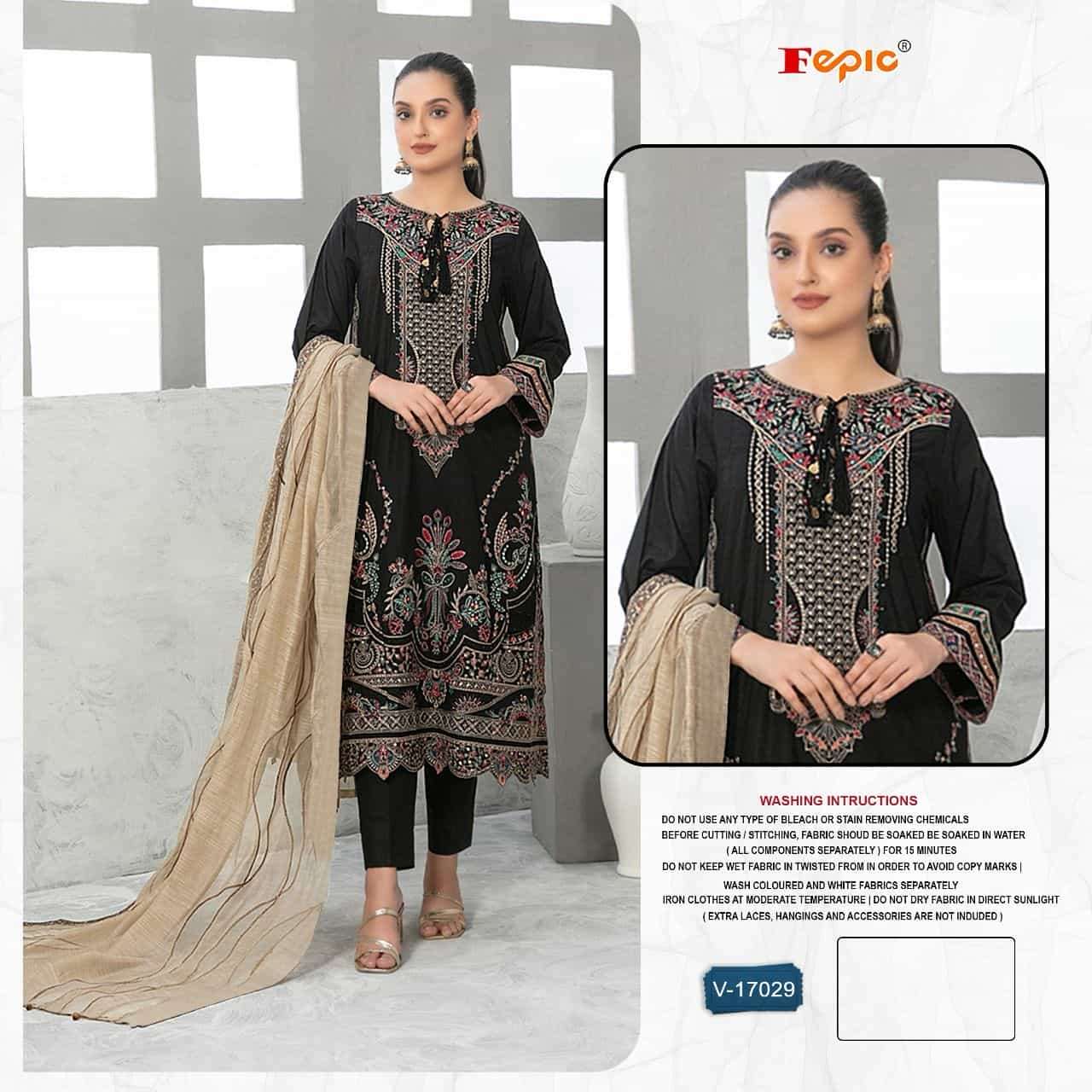 Fepic V 17029 Fancy Designer Style Pakistani Salwar Suit Exporter