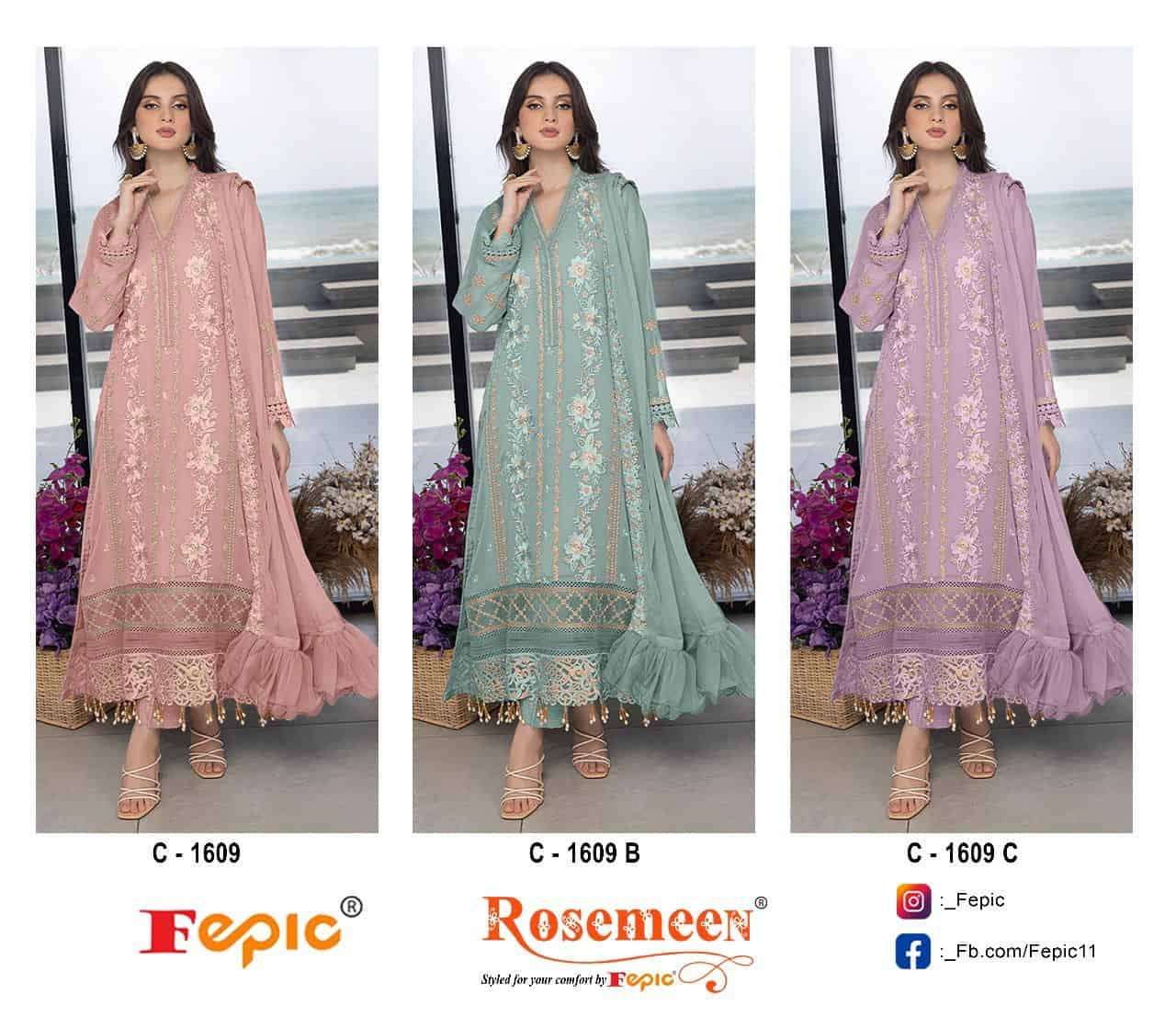 Fepic C 1609 Colors Fancy Designer Style Pakistani Salwar Suit Online