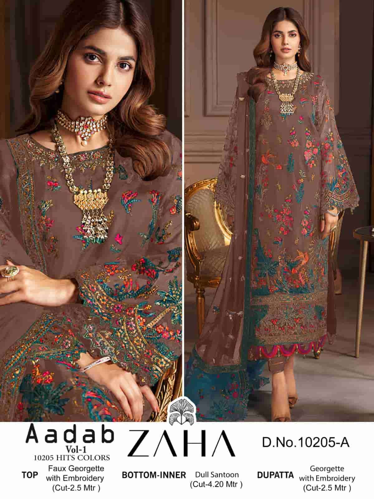 Zaha Aadab Vol 1 10205 Colors Pakistani Festive Wear Style Designer Suit