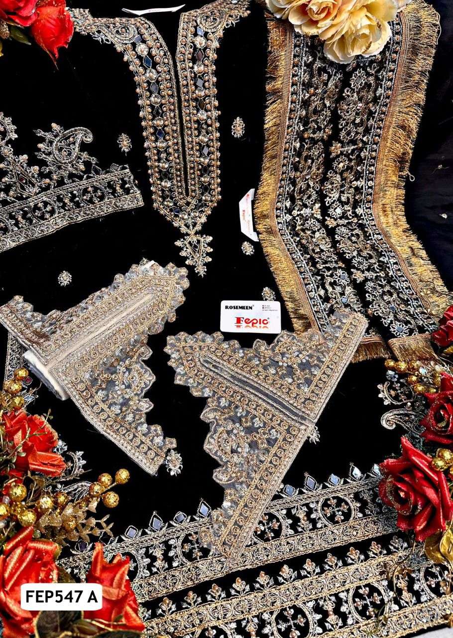 Fepic Fep547 Colors Party Wear Traditional Velvet Pakistani Suit