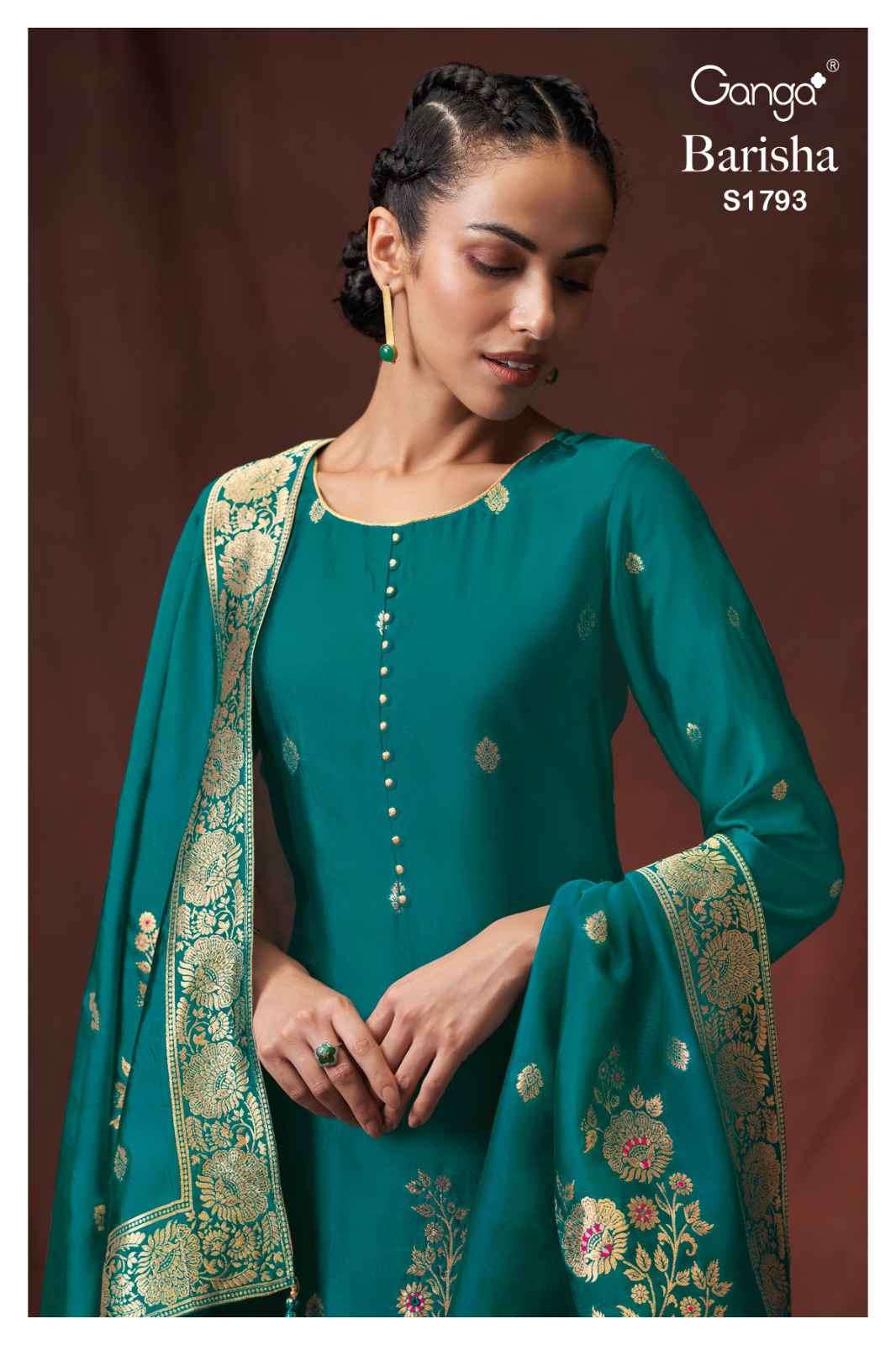 Ganga Barisha 1793 Premium Jacquard Partywear Dress Online