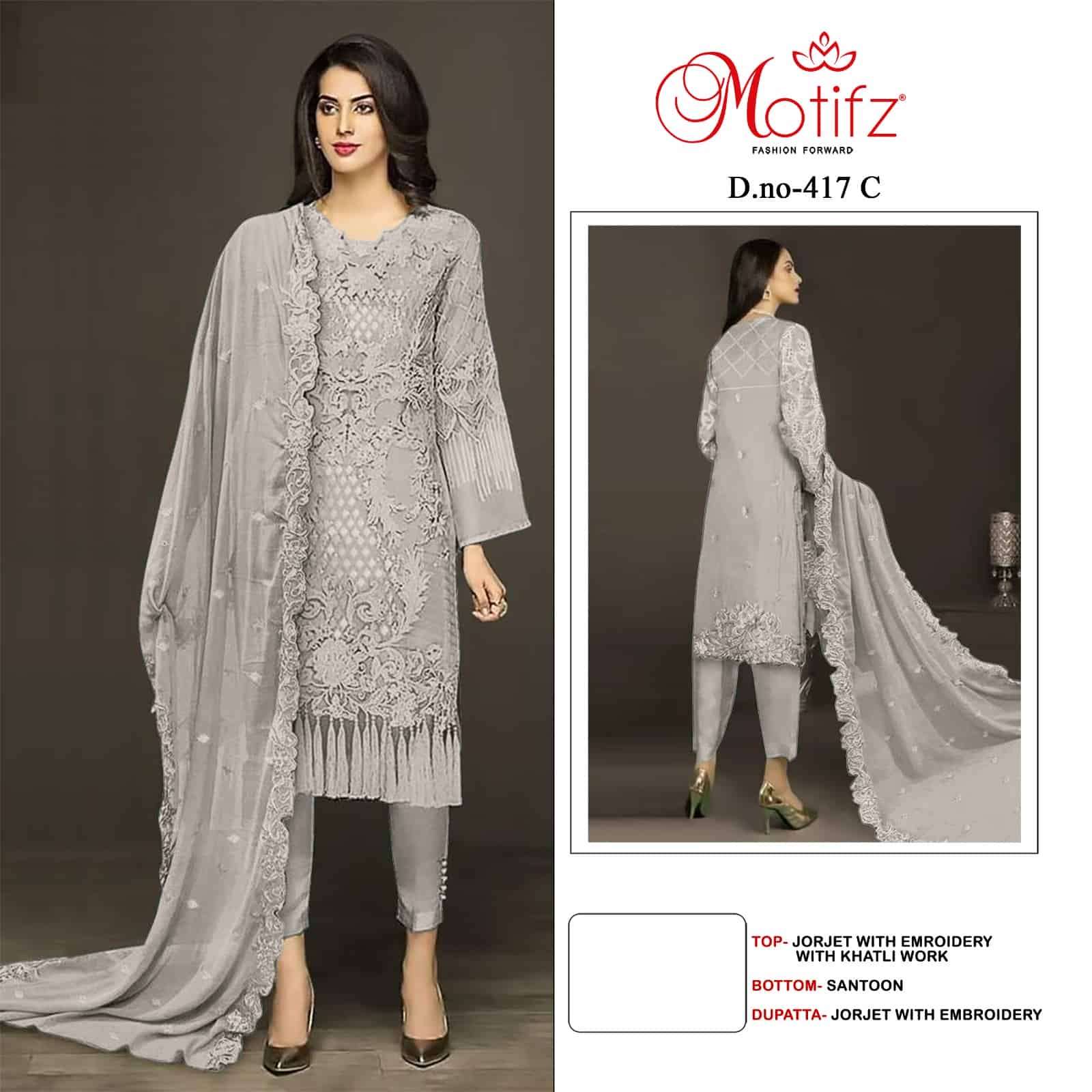 Motifz 417 Colors Festive Wear Style Designer Pakistani Salwar Suit Online Wholesalers