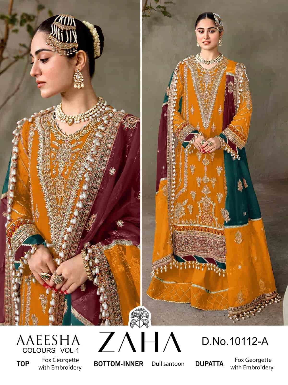 Zaha Aaeesha Vol 1 10112 Colors Pakistani Wadding Wear Suit