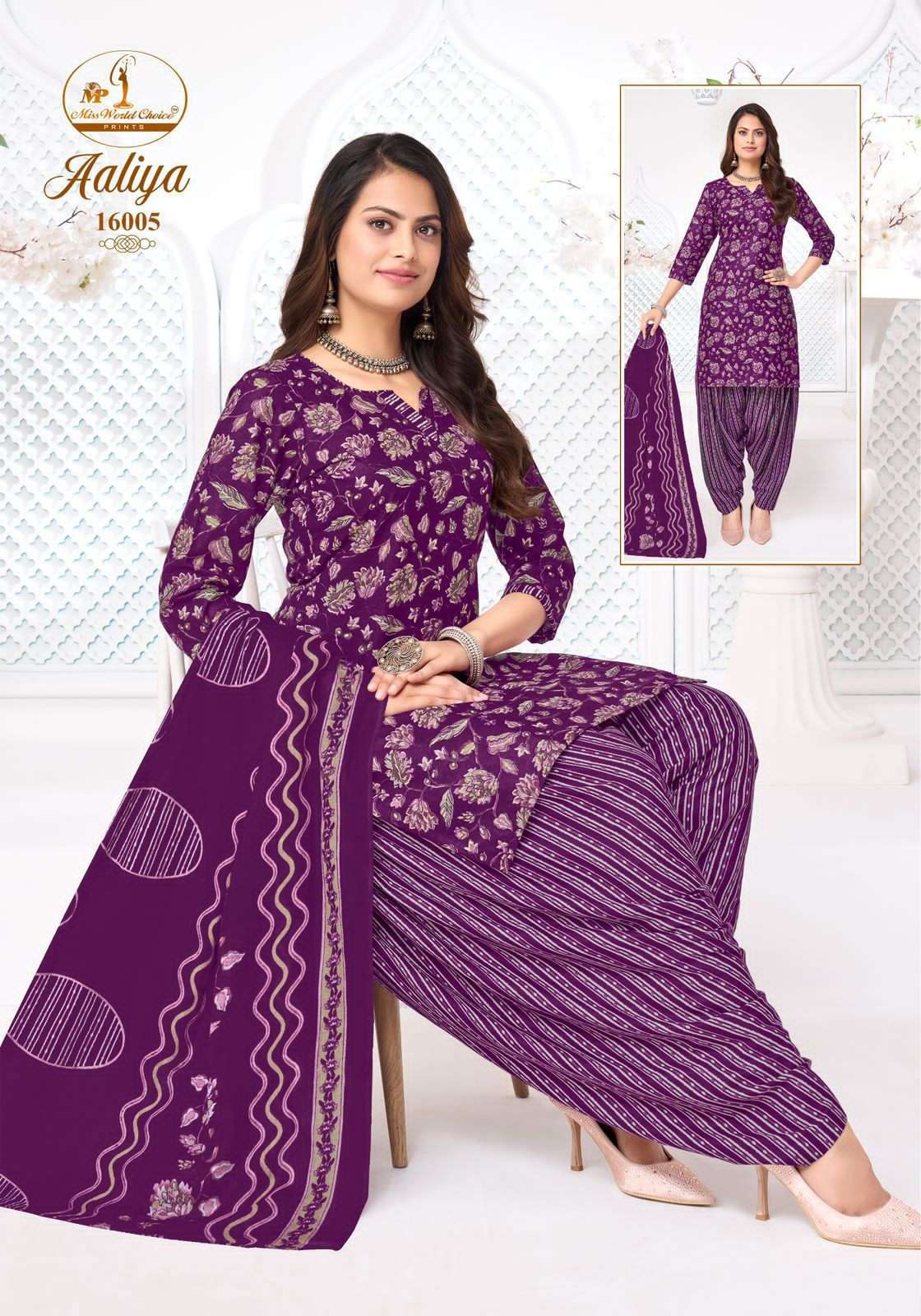 Miss World Choice Aaliya Vol 16 Pure Cotton Dress Material