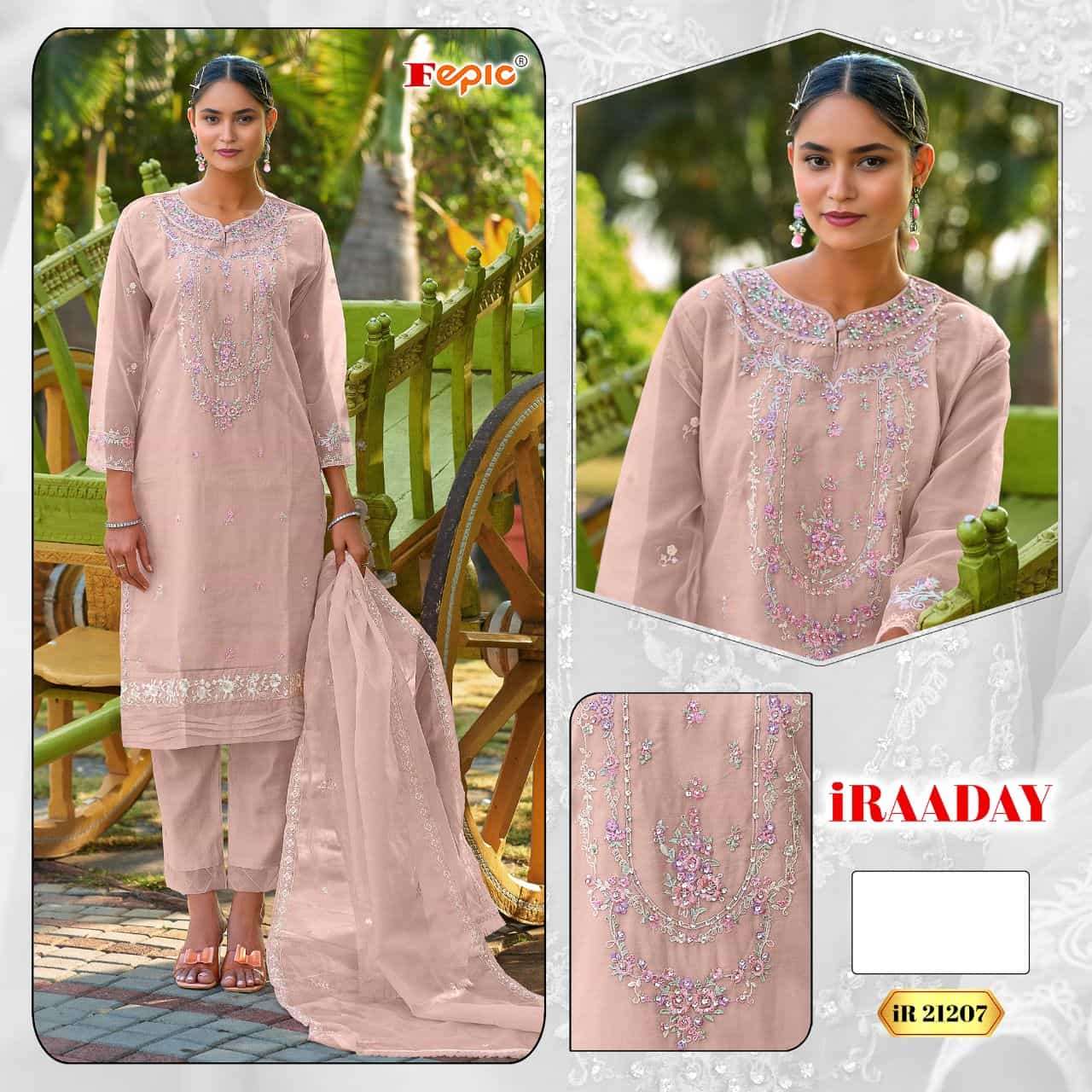 Fepic Iraaday IR 21207 Colors Organza Heavy Embroidered Dress Wholesalers