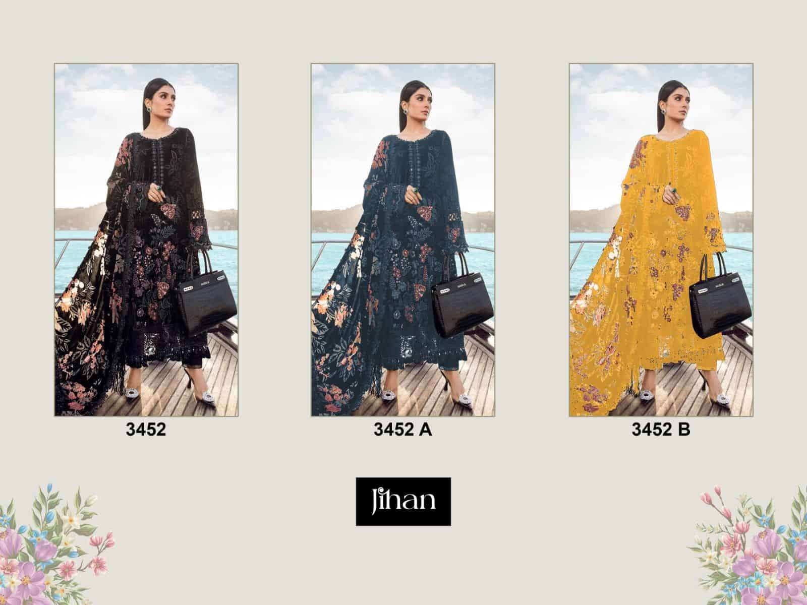 Jihan Maria B 3452 Colors Exclusive Latest Fancy Embroidered Cotton Dress Collection