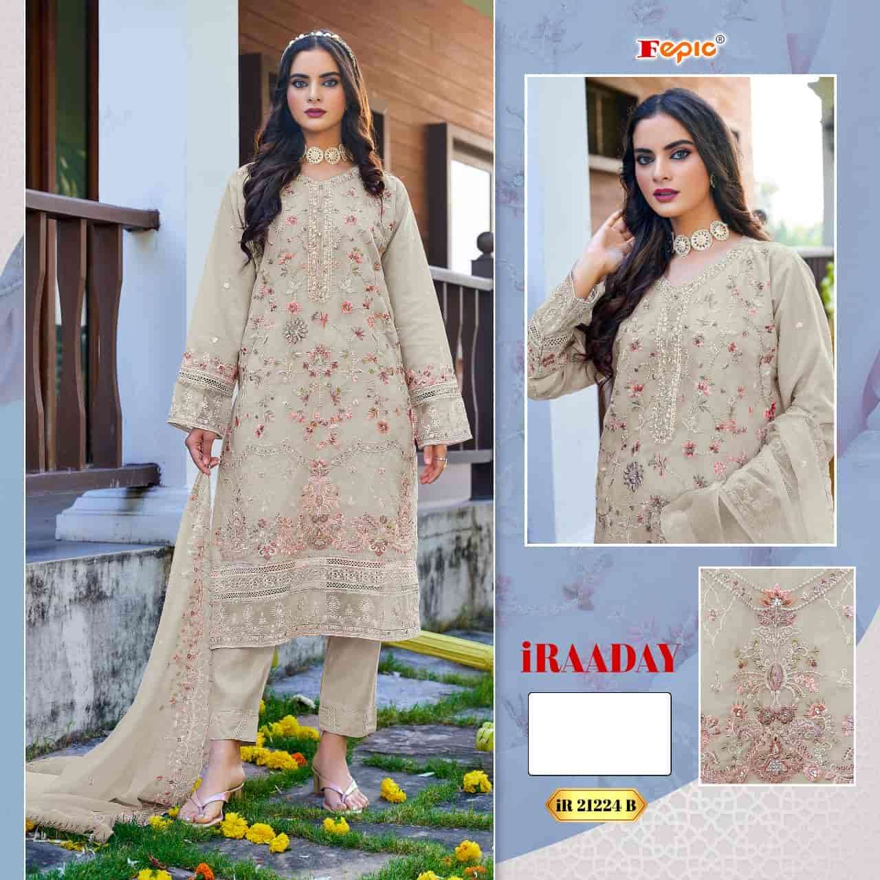 Fepic IR 21224 B Fancy Designer Style Pakistani Organza Suit Ensemble