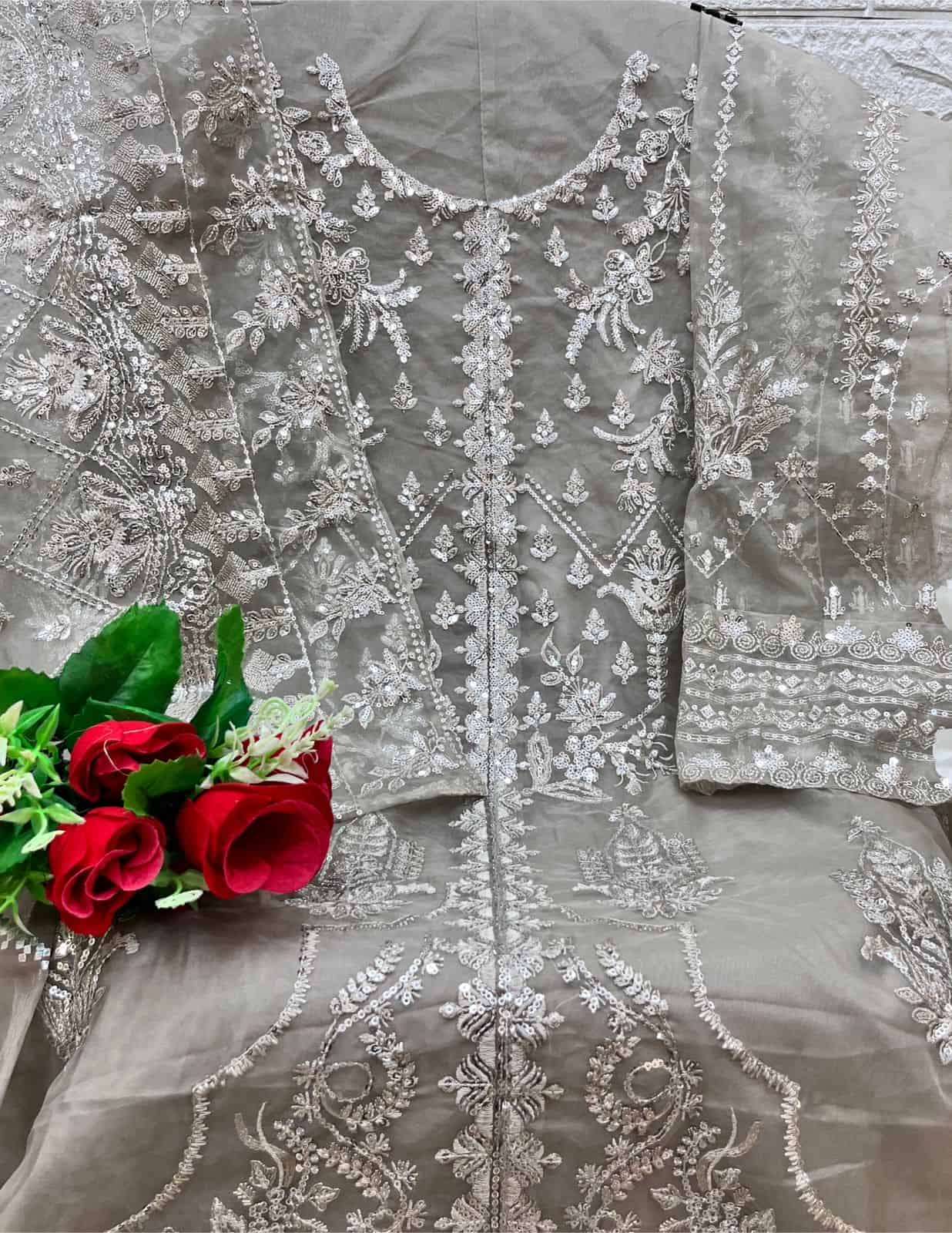 Cosmos Gold 25 Embroidered Dress Ensemble