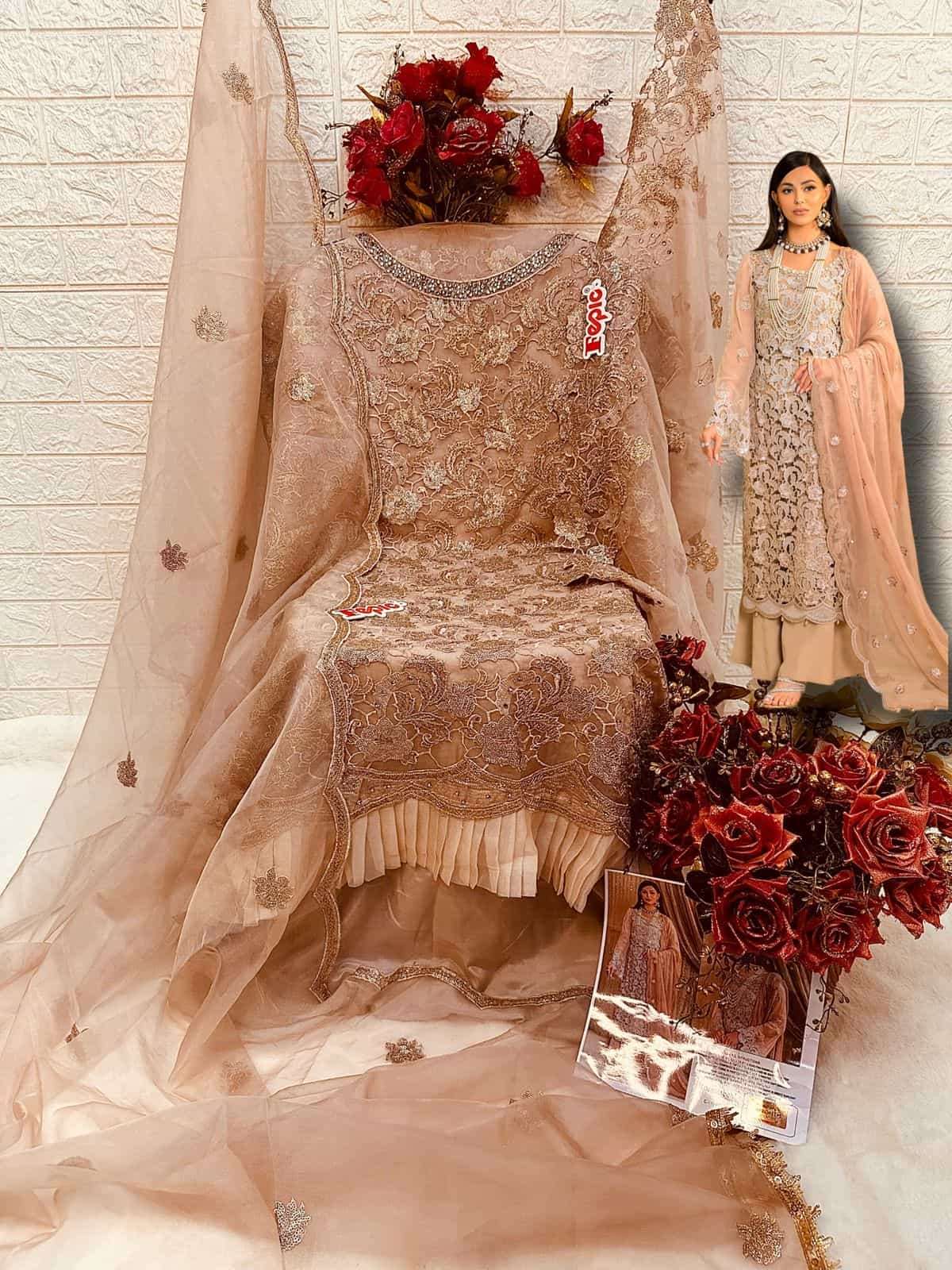 Fepic Rosemeen Organza Embroidered Salwar Suit