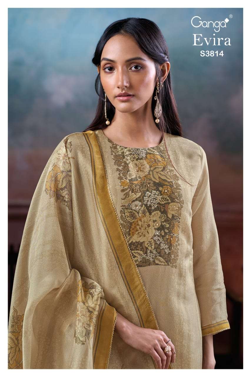Ganga Fashion Evira 3814 Pure Bemberg Silk Exclusive Ladies Suit Collection