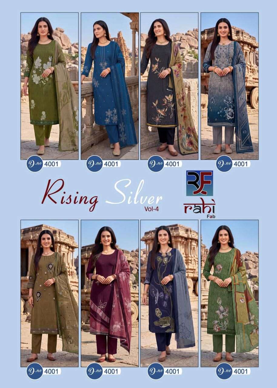 Rahi Fab Rising Silver Vol 4 Fancy Cotton Salwar Kameez Catalog Wholesalers