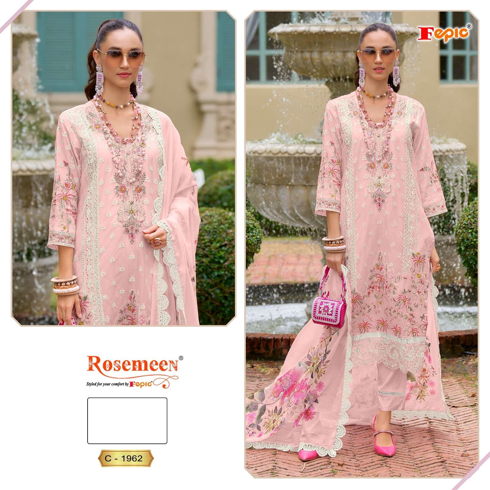 Fepic Rosemeen Organza Pakistani Suit