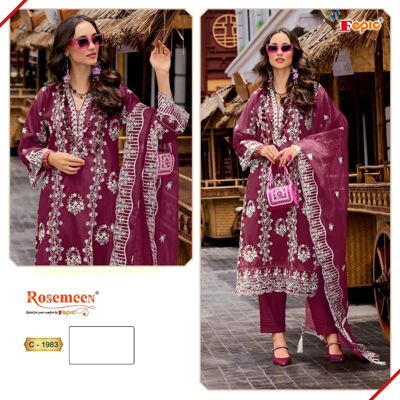 Fepic C 1983 Colors Pakistani Salwar Suit Exporter