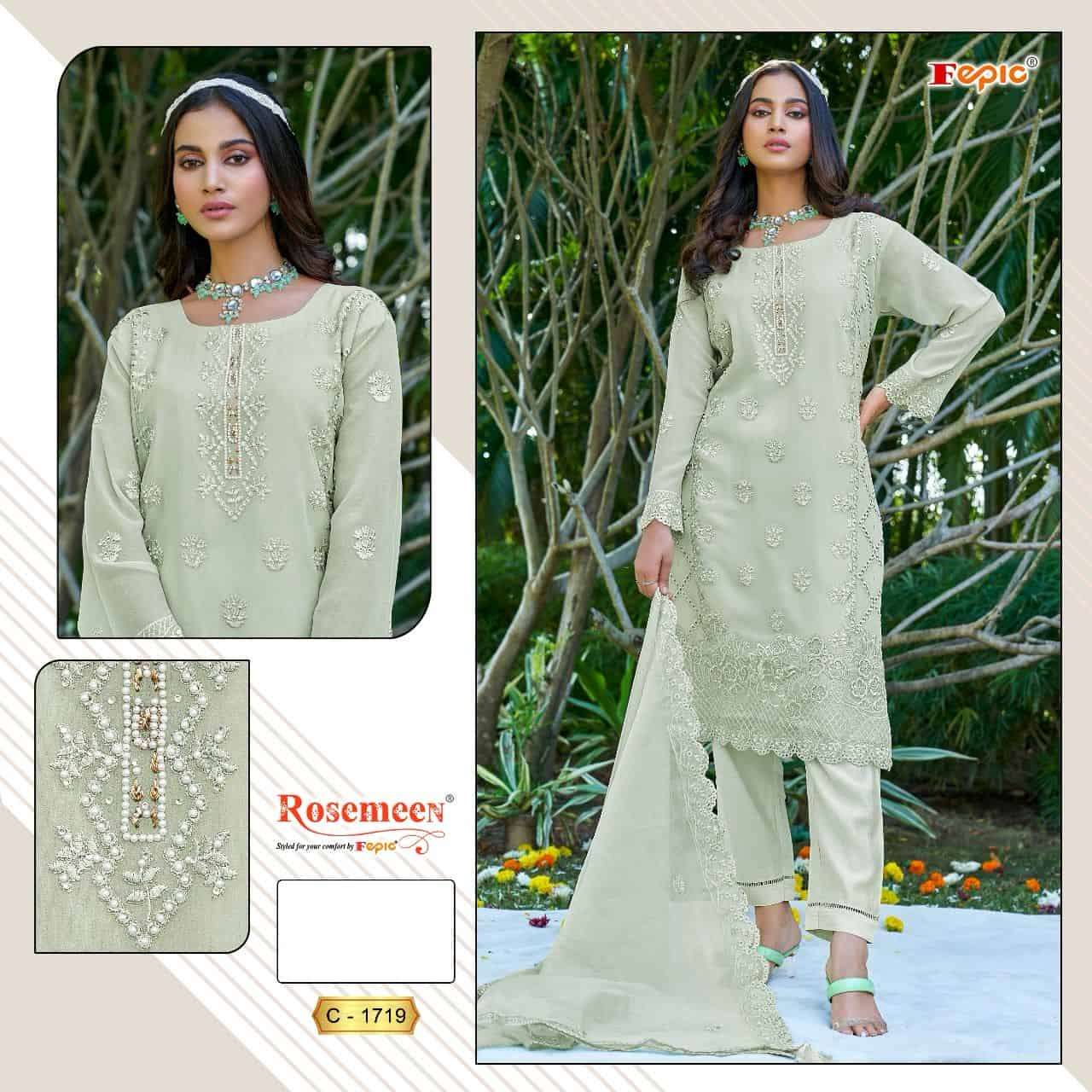 Fepic C 1719 Colors Pakistani Festive Wear Style Latest Designer Suit Wholesalers