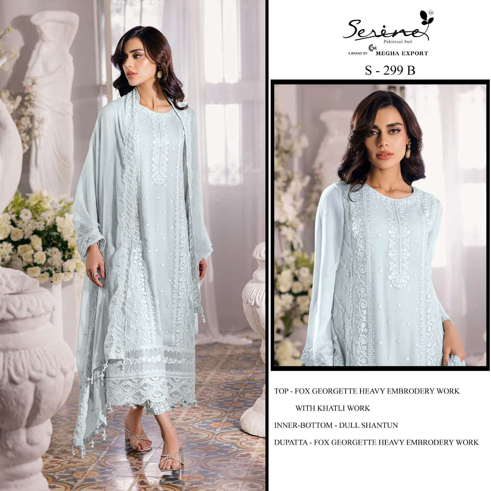 Serine Designer Georgette Embroidered Suit