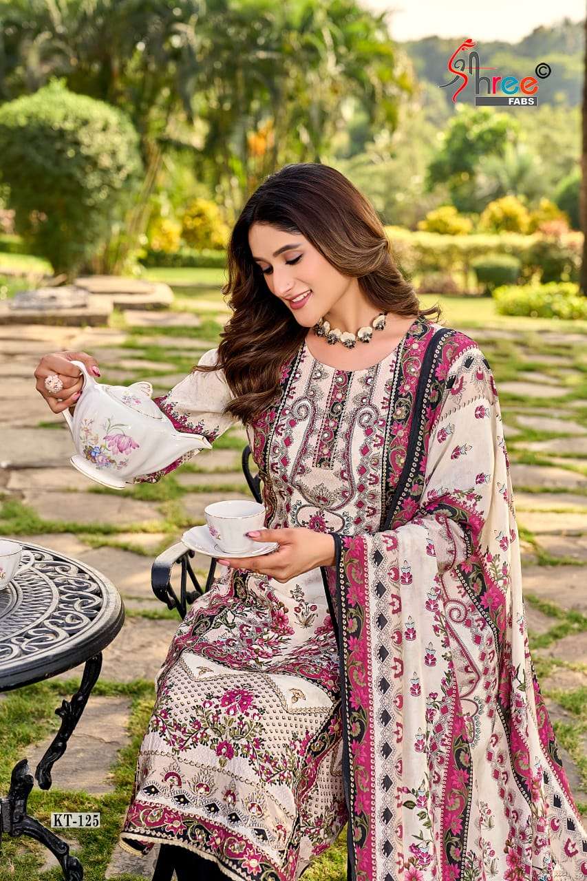 Shree Fabs Kt 125 Digital Printed Fancy Pakistani Muslin Suit Designs