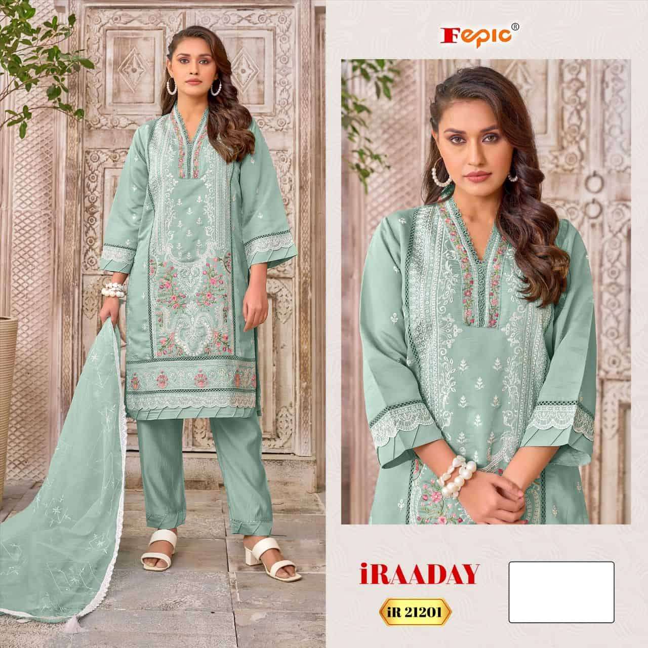 Fepic iRAADAY Embroidered Organza Unstitched Suit