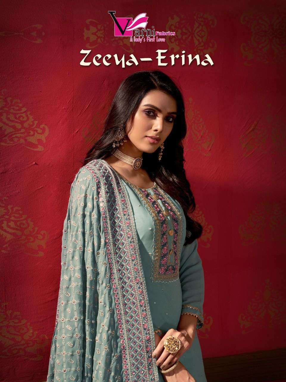 Varni fabrics Zeeya Erina Fancy Sharara Salwar Suit