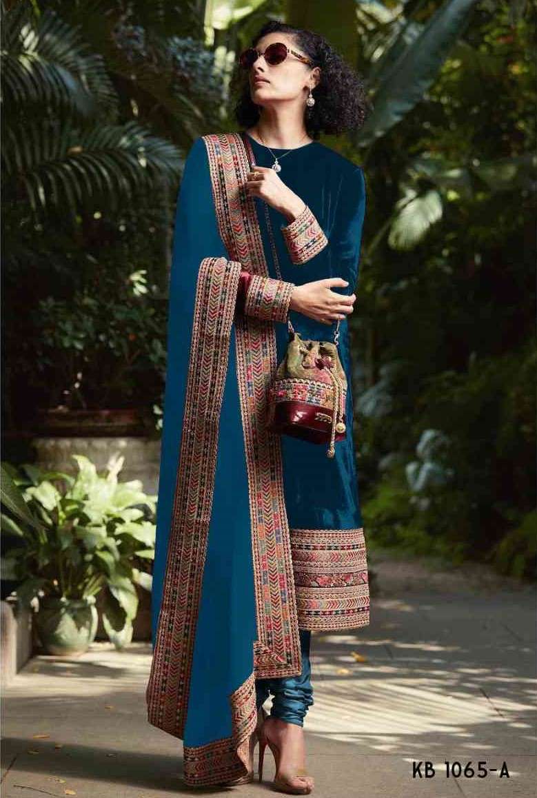 Kb Series Kb 1065 Traditional Partywear Velvet Salwar Suit