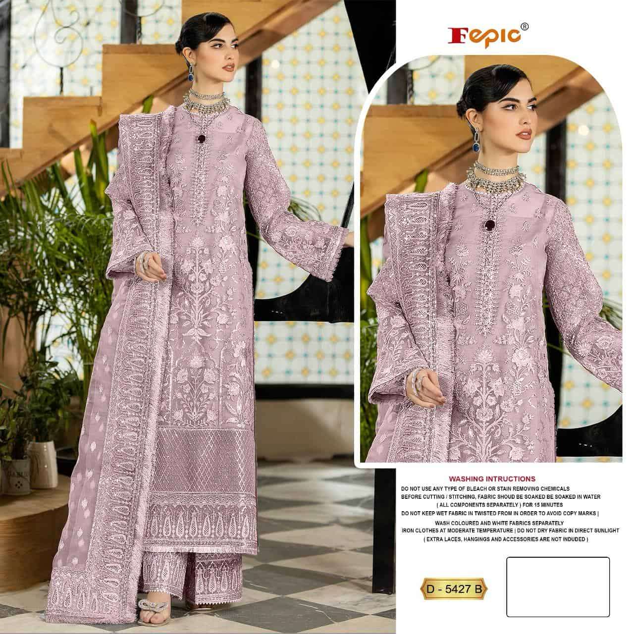 Fepic D 5427 Colors Pakistani Georgette Embroidered Salwar Kameez Wholesalers