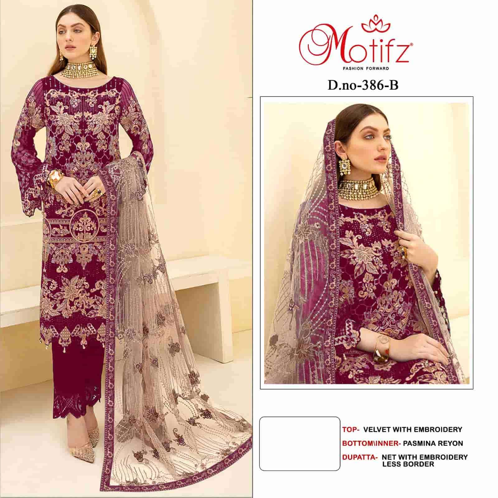 Motifz 386 Colors Pakistani Heavy Designer Style Velvet Salwar Suit