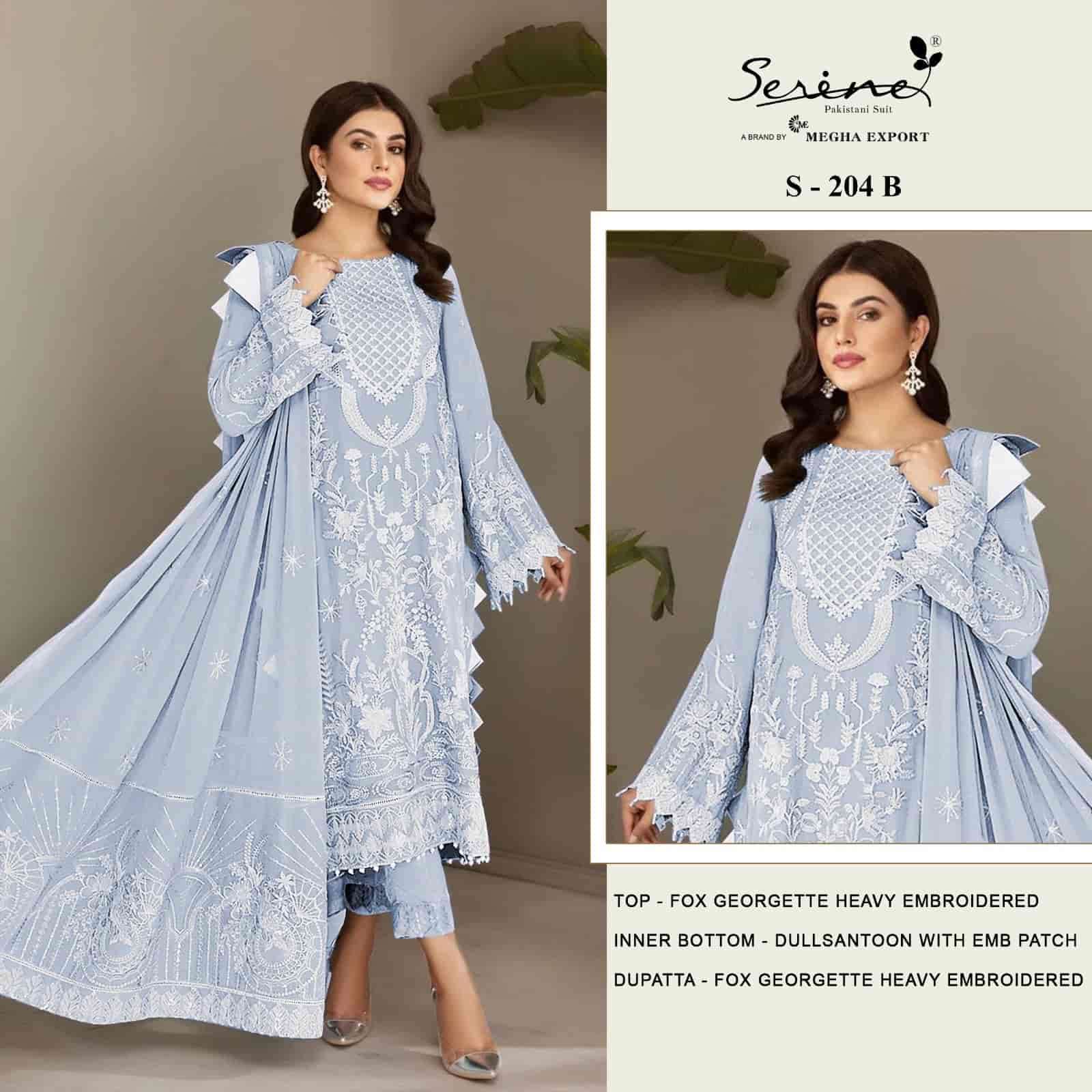 Megha Export S 204 Colors Pakistani Festive Wear Style Designer Salwar Suit Wholesalers