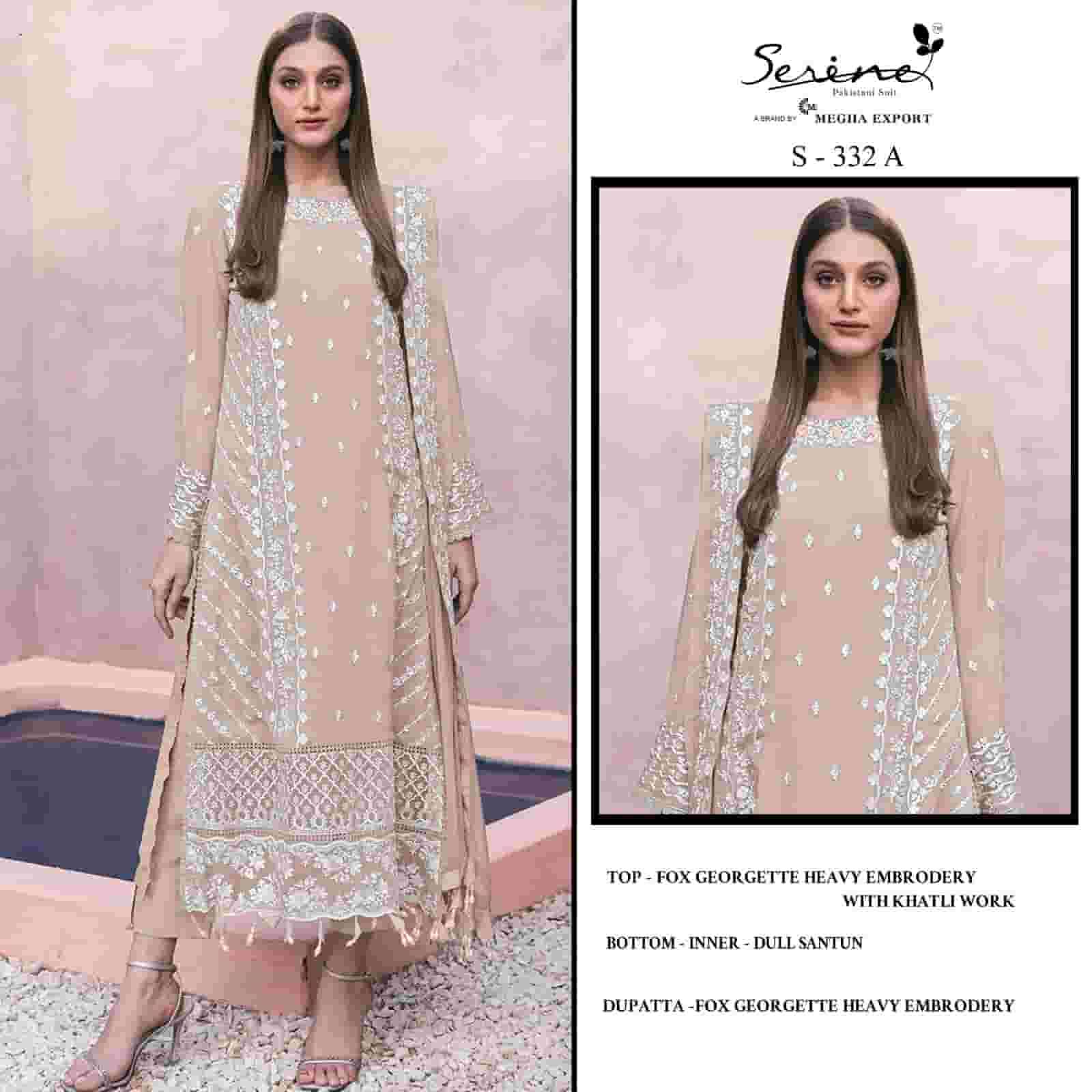 Megha Export S 332 Colors Pakistani Style Designer Georgette Suit Wholesalers