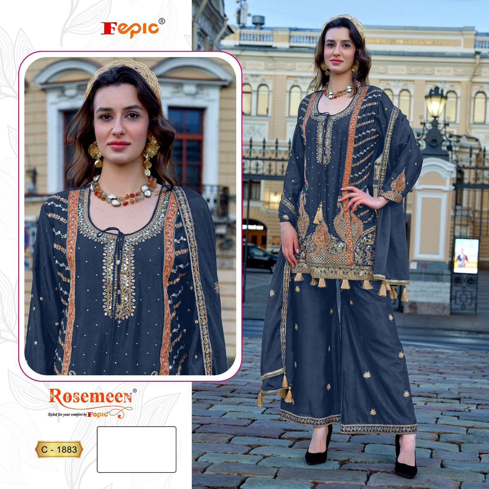 Fepic C 1883 Colors Partywear Style Pakistani Suit New Collection