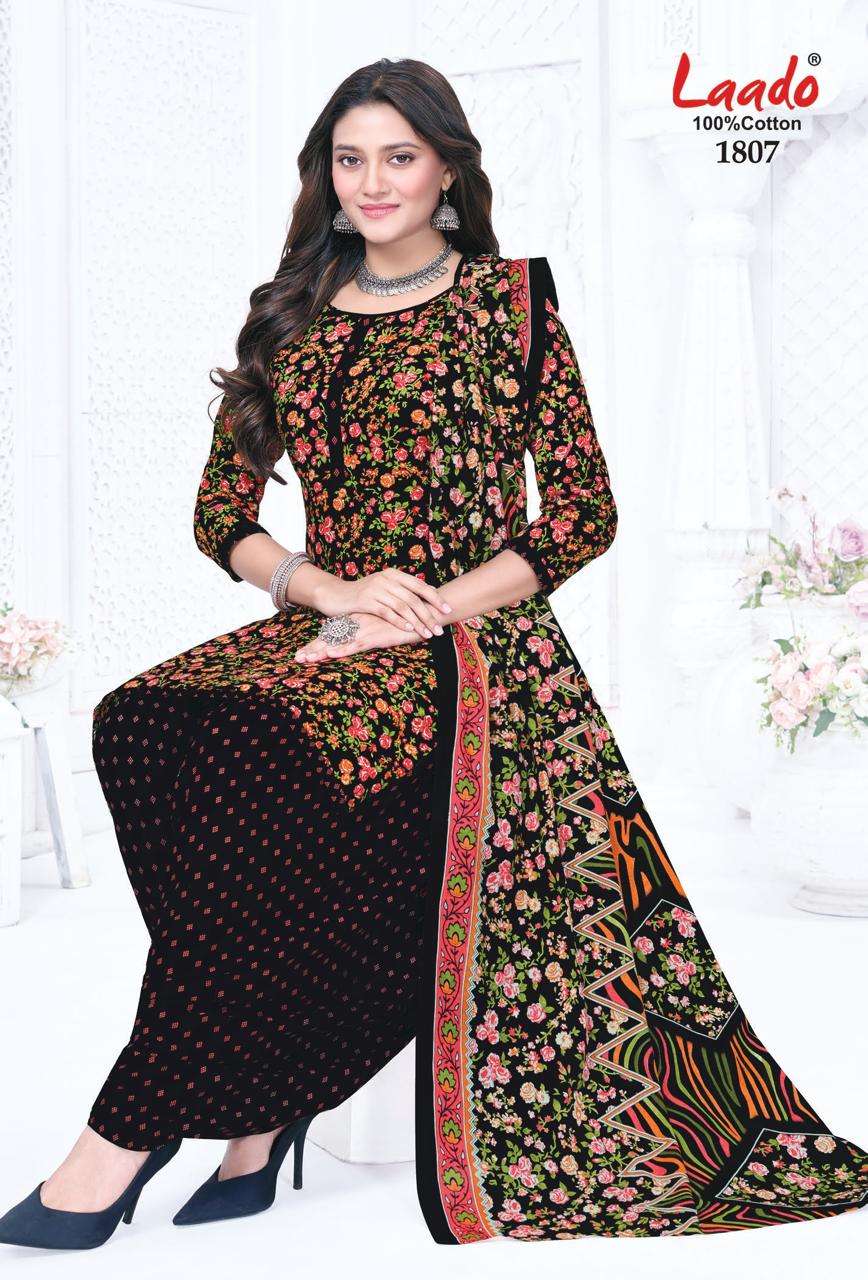 Laado Nadiya Patiyala Vol 18 Printed Cotton Dress