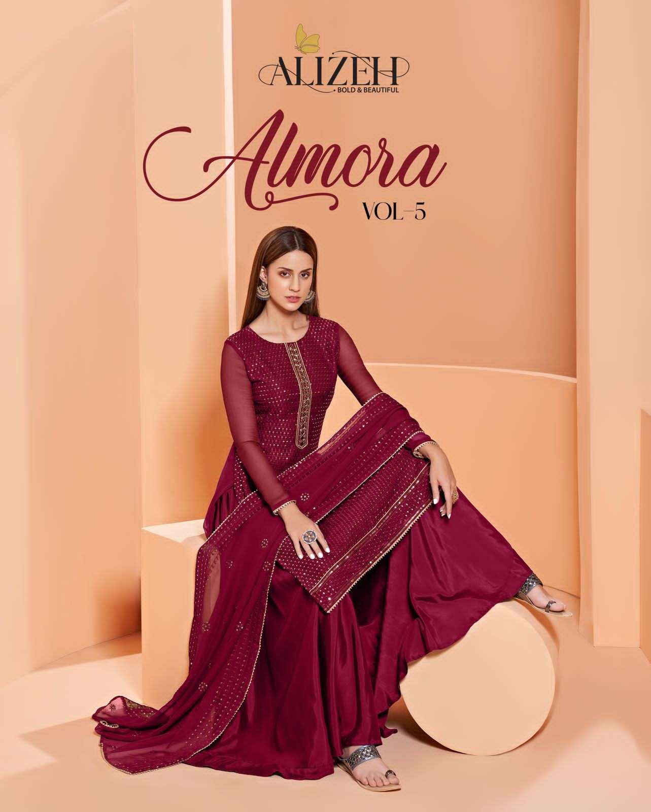 Alizeh Almora Vol 5 Semi Stitched georgette Suit price